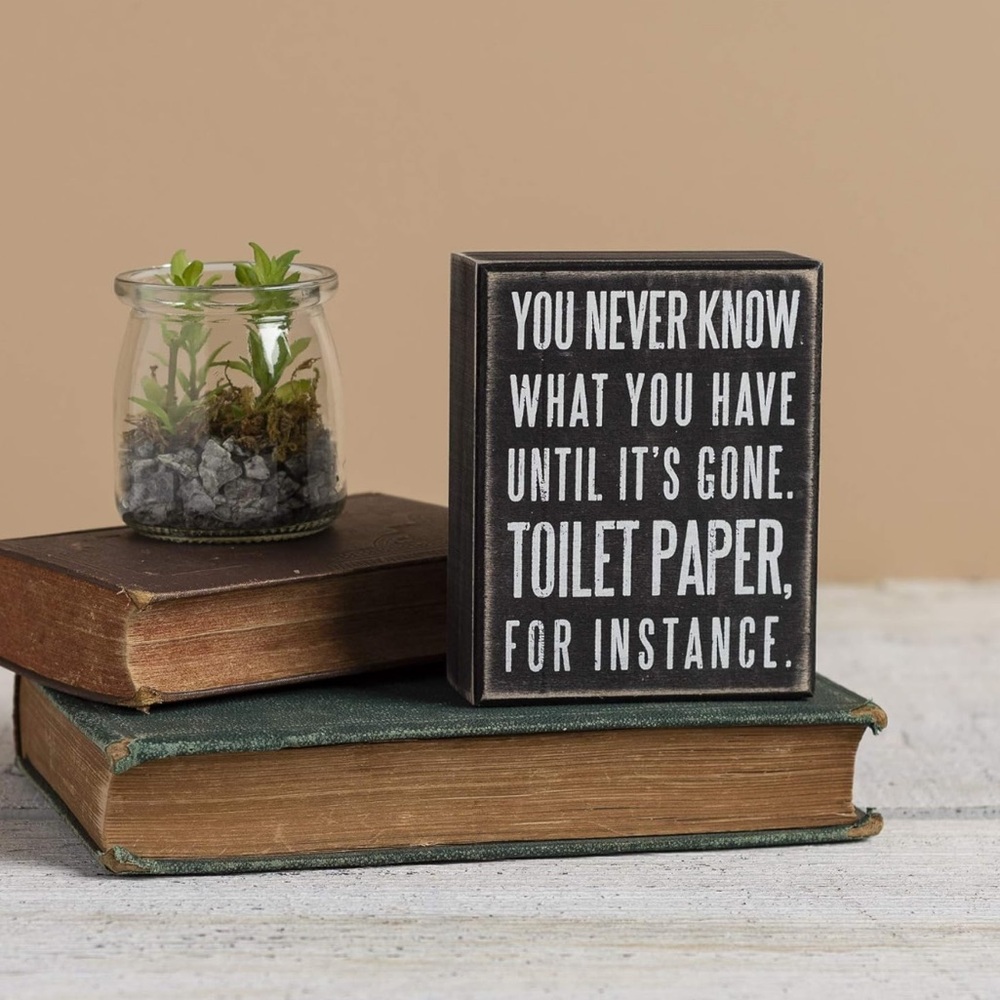 Primitives by Kathy You Never Know What You Have Until It’s Gone Toilet Sign